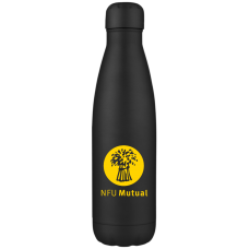 Water bottle in black with black lid [Pack of 1]