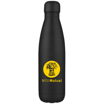 Water bottle in black with black lid [Pack of 1]